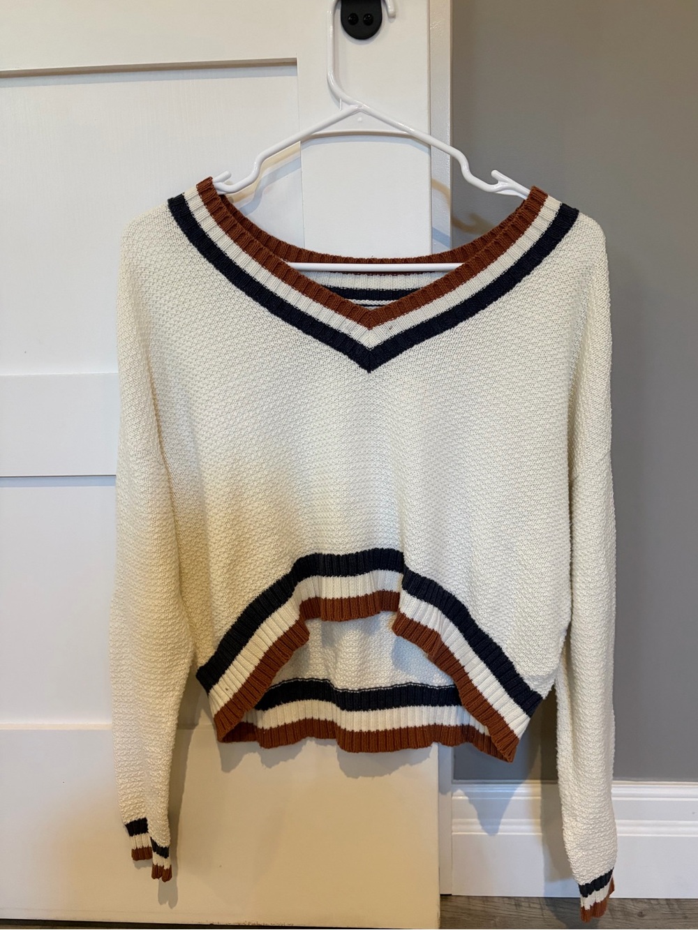 American Eagle V-Neck Off the Shoulder Sweater